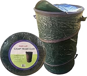 Oswego Pop-Up Collapsible Travel Camping Trash Garbage Can (Dark Green, 20 Gallon)