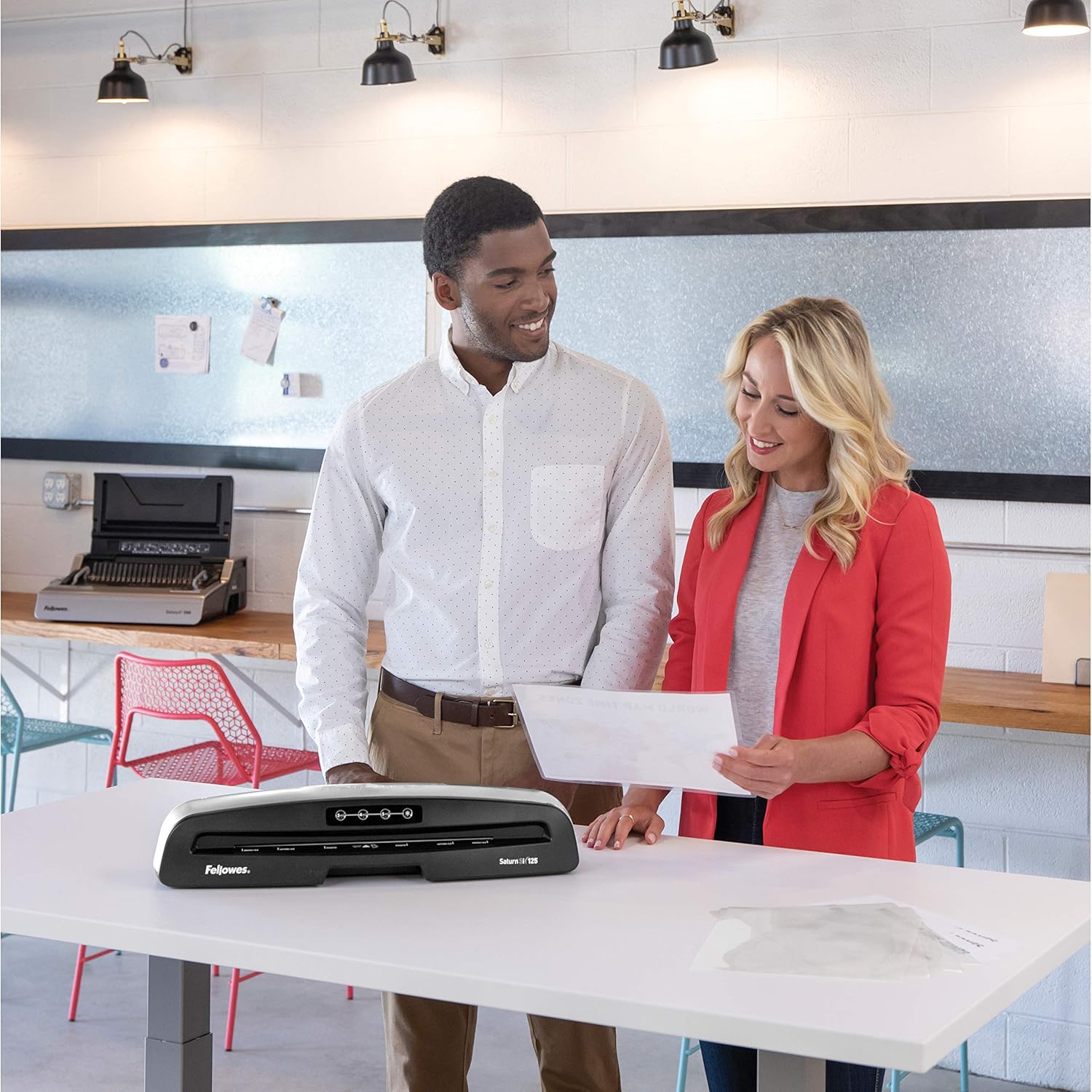 Fellowes 5736606 Laminator Saturn3i 125, 12.5 inch, Rapid 1 Minute Warm-up Laminating Machine, with Laminating Pouches Kit : Electronics