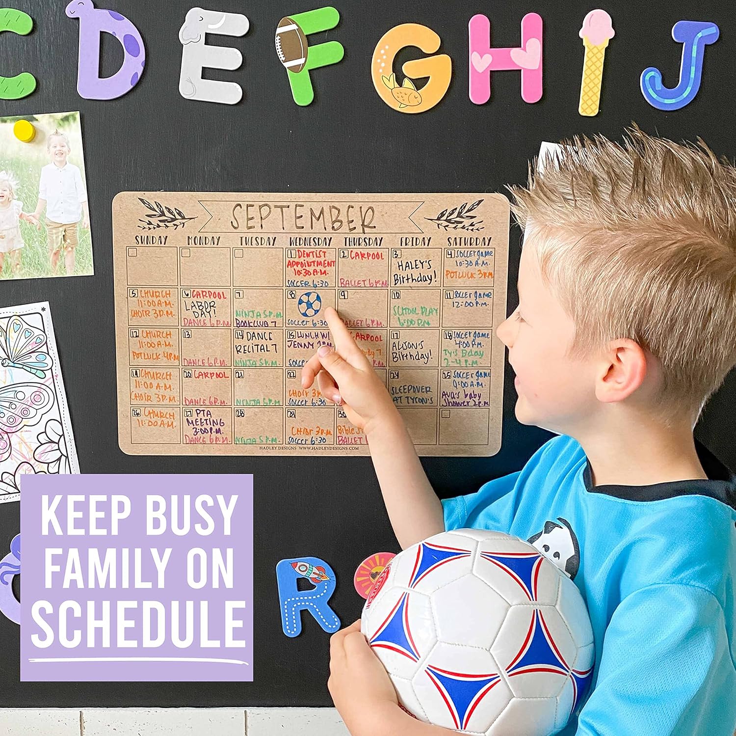 Magnetic Fridge Calendar Dry Erase Magnetic Calendar for Refrigerator - Rustic Magnetic Dry Erase Calendar for Fridge, White Board Calendar for Wall, Dry Erase Board Calendar, Magnetic Notepad : Office Products