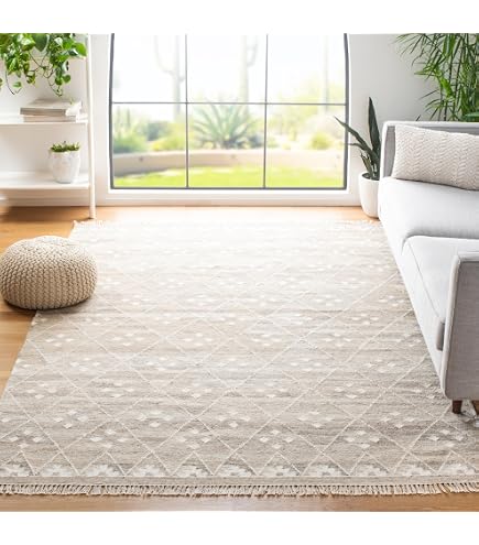SAFAVIEH Jardin Collection Area Rug - 2'3 x 8' Runner, Grey/Ivory, Geometric Design, Ideal for High Traffic Areas in Living Room, Bedroom, Dining (JAR738F