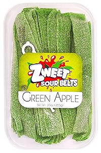 Zweet Sour Belts, Green Apple, 10 Ounce (Pack of 6)