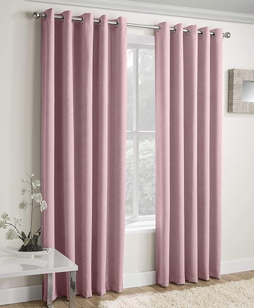 Enhanced Living Vogue Blush Eyelet Curtain Eyelet Thermal