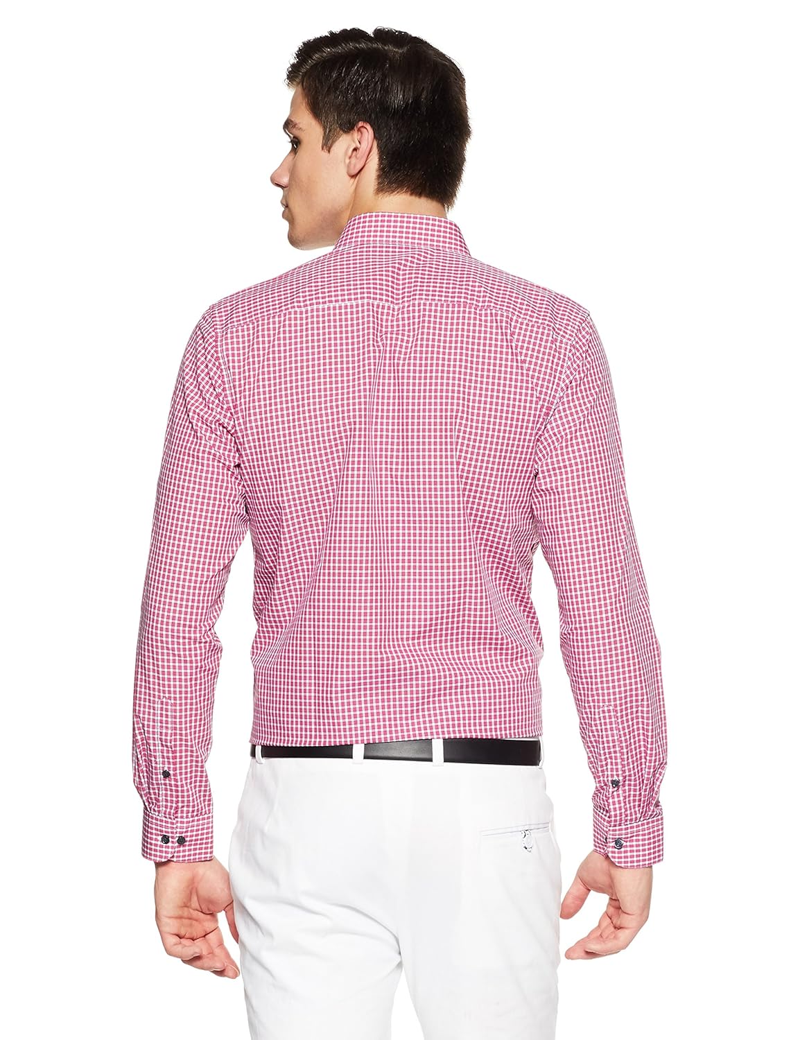 peter england men's solid slim fit formal shirt