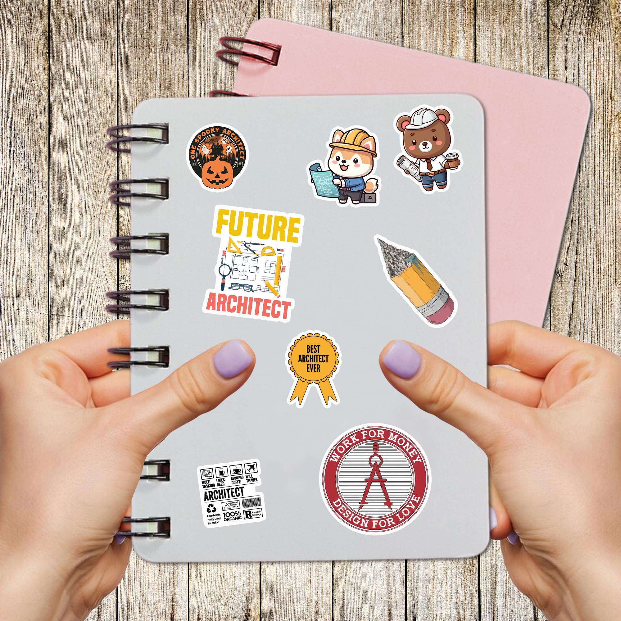 BIGZORO 50 PCS Architect Pack Stickers Work Funny