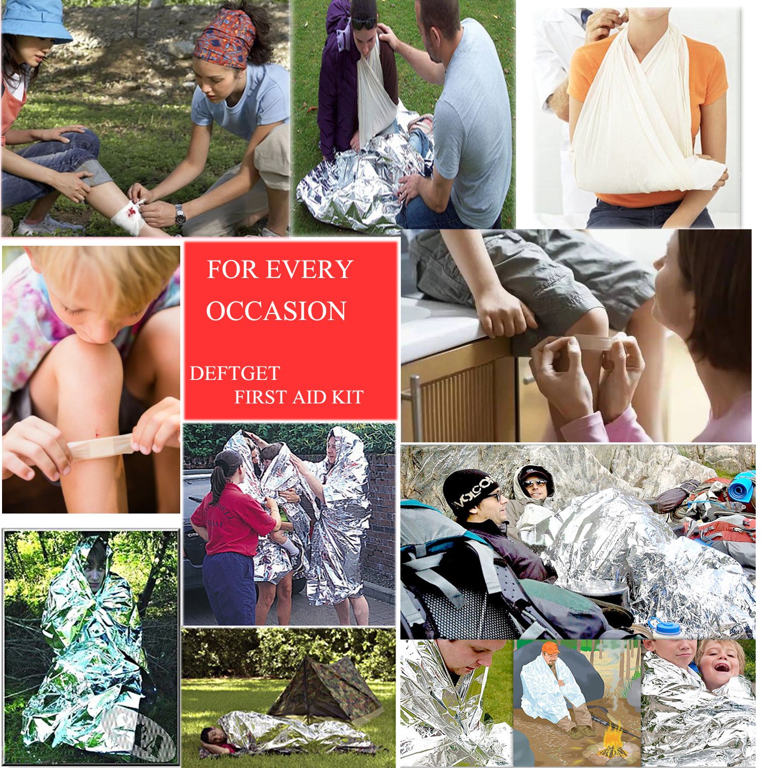 First Aid Kit - 163 Piece Waterproof Portable Essential Injuries & Red Cross Medical Emergency equipment kits : For Car Kitchen Camping Travel Office Sports And Home