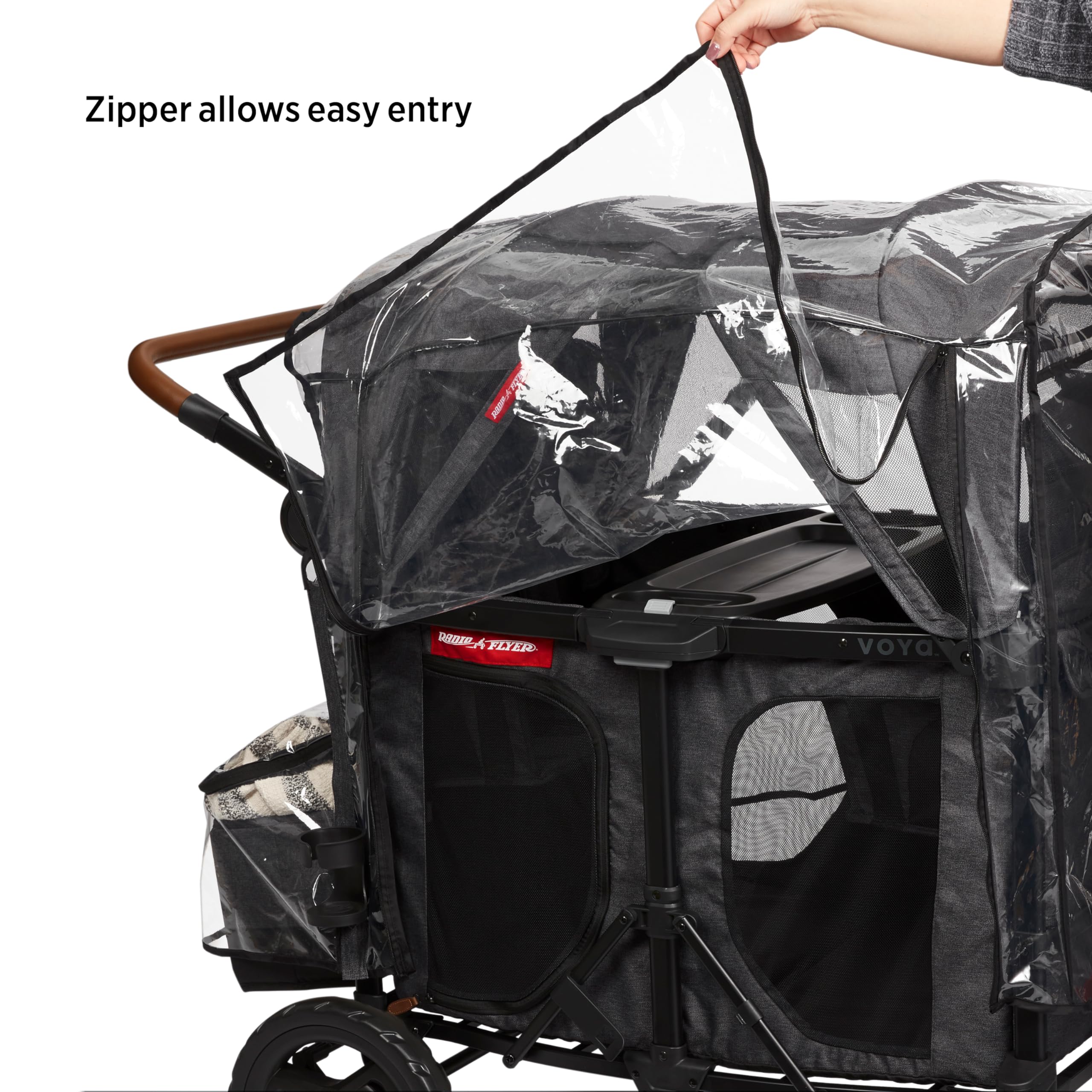 Rain Cover for Baby Stroller Wagon, Baby Travel Gear Bag, Wagon Stroller Summer Essentials, Newborn Essentials, Radio Flyer Rain Cover with Bag for Voya Stroller Wagons