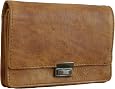 LL BARON Damen Schultertasche FLAKONE Aus Naturleder (braun) – 33x22x10 Cm, Inkl. Lederpflege