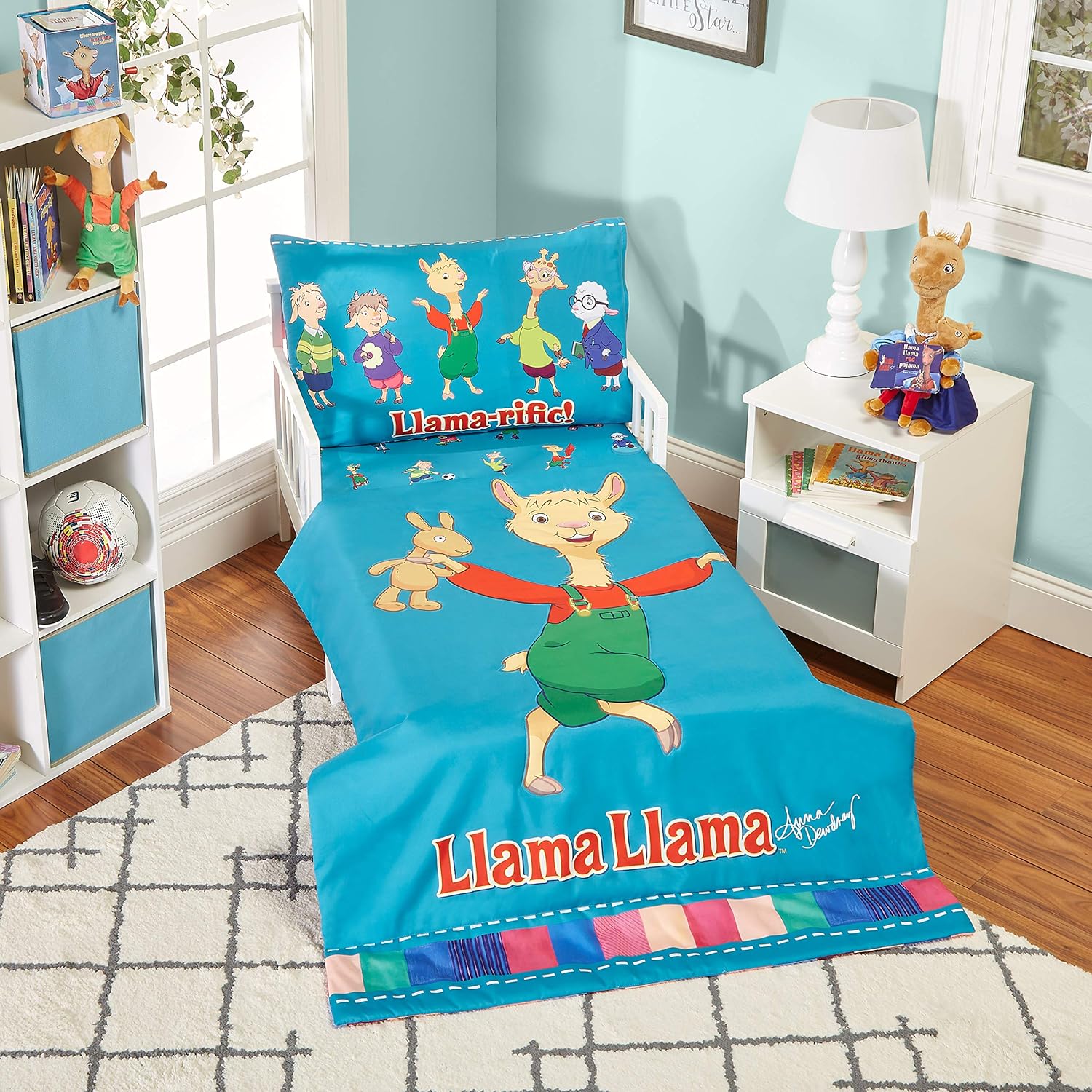 Llama Llama 4 Pc Toddler Bedding Set with Comforter, Flat Sheet, Fitted