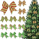 ZWIN 12 Pcs Christmas Bows Christmas Tree Ribbon 6 inches Red and Green Christmas Bows for Tree Ornaments Wreath Gift Wrapping Wall