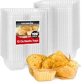 12oz Plastic Nacho Trays (100 Pack) Small Disposable Tray for Nachos &amp; Cheese Dip, Concession Stand Supplies, Movie Night Snacks for Kids, Carnival Party Decorations, Food Boats, Snack Containers&hellip;