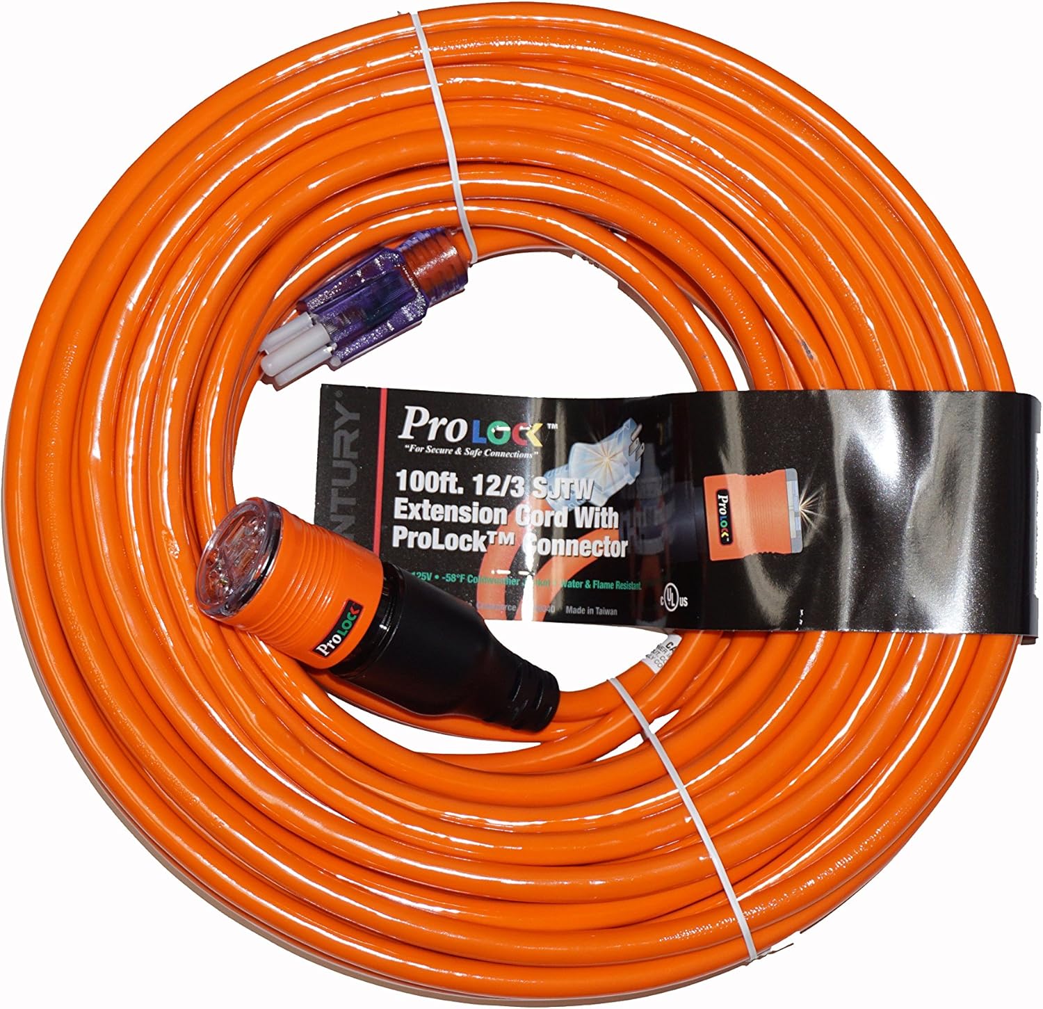 ProLock 12 Gauge 3 Conductor SJTW 100 Foot Extension Cord With Lighted