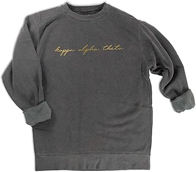 Kappa Alpha Theta Gold Script Comfort Colors Sweatshirt At Amazon