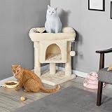 Yaheetech Cat Tree Tower for Kitten Cats Beige with Top Perch Condo view 2