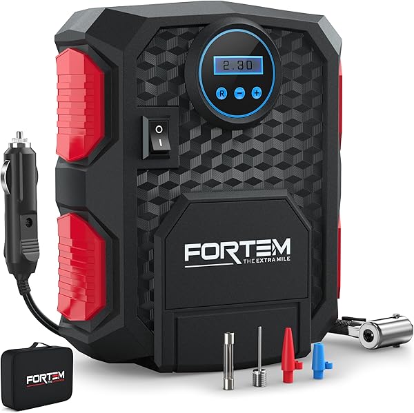 FORTEM Digital Tire Inflator for Car w/Auto Pump/Shut Off Feature,