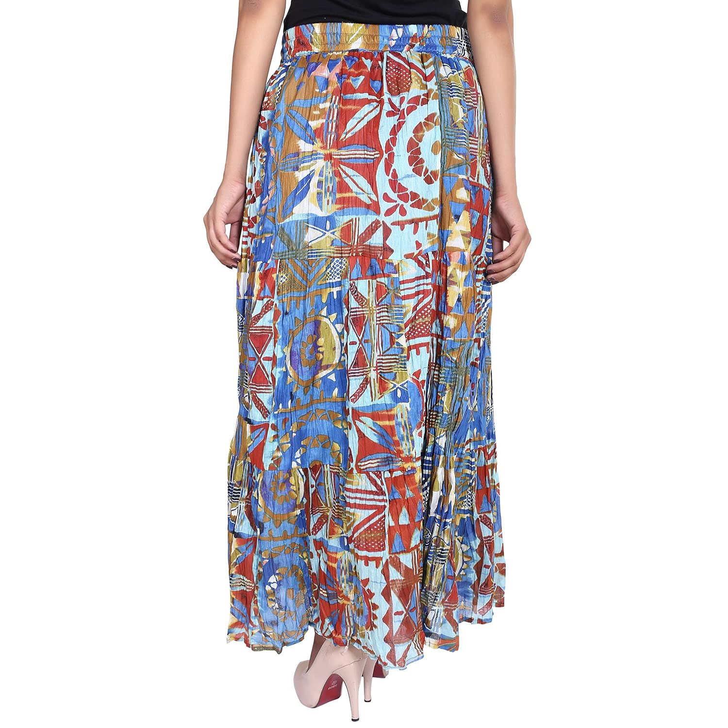 cotton breeze women's cotton regular fit skirt (multi-coloured)
