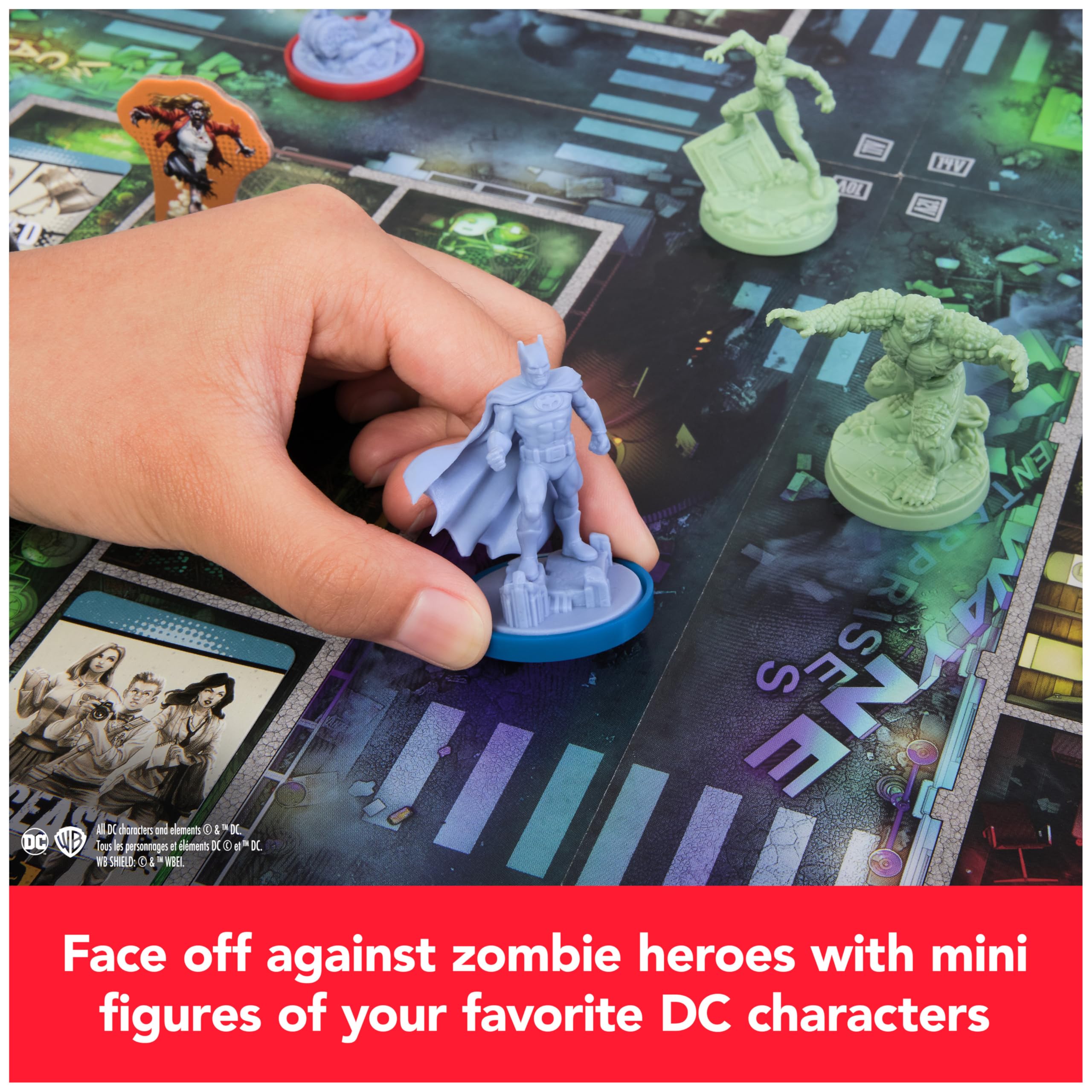 Spin Master Games, DCeased: Gotham City Outbreak, Part of The Zombicide Collection, Collectible DC Comics Miniatures, Strategy Board Game, for Adults & Teens, 1-4 Players, for Ages 14 & Up