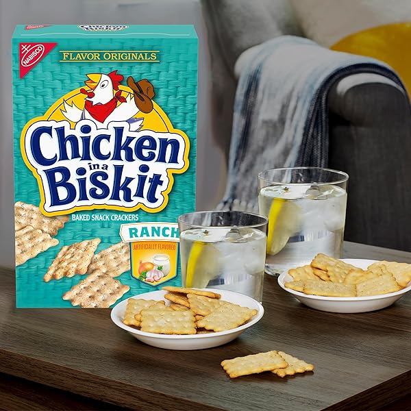 CHICKEN IN A BISKIT RANCH BAKED SNACK CRACKERS, LUNCH SNACKS, 7.5 OZ