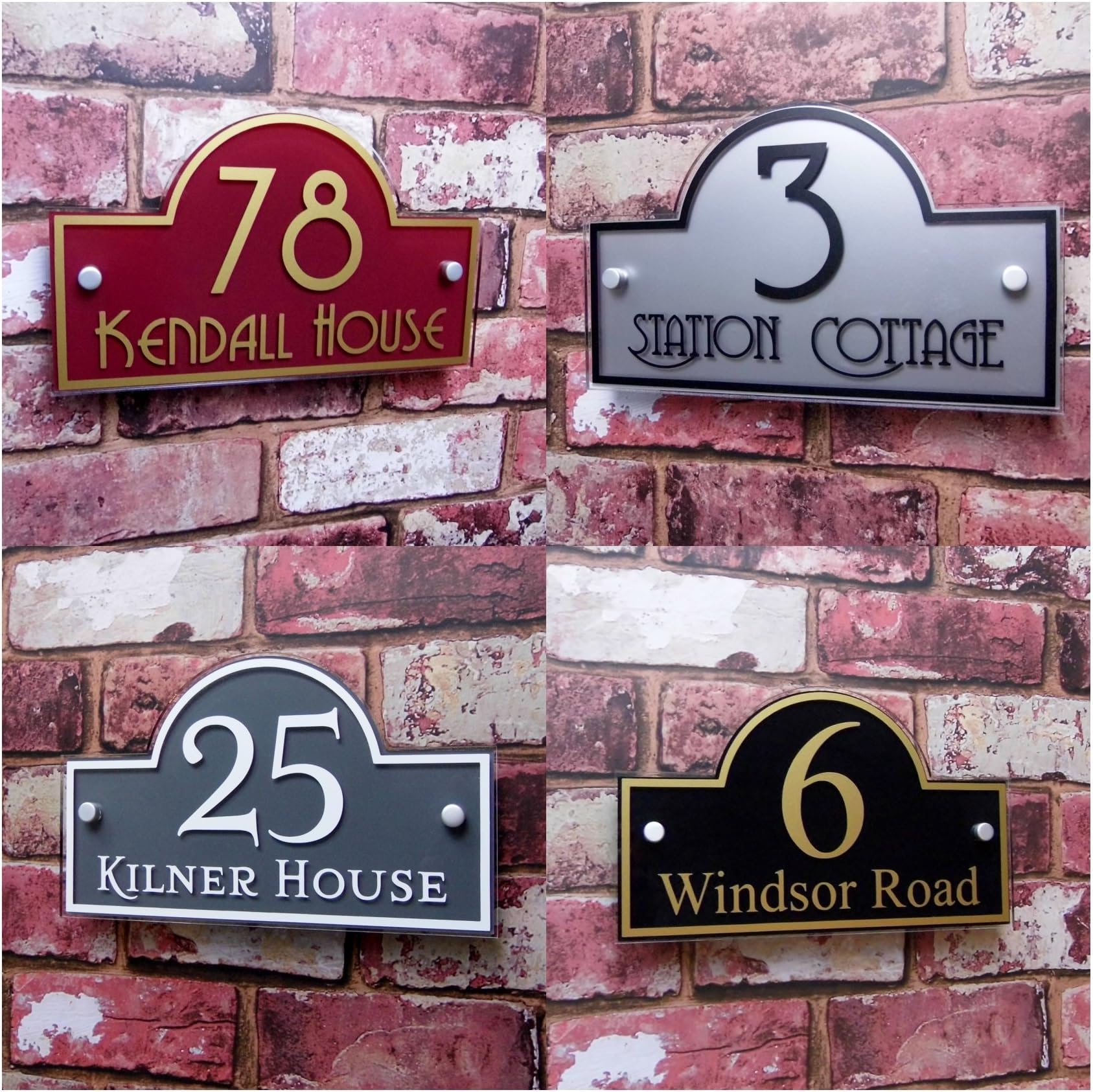 Premium Quality Personalised House Sign Door Number Street Address Plaque Modern 'Bridge' MADE TO ORDER Decorative