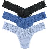 hanky panky - Daily Lace Low Rise Thongs for Women | 3 pack | Comfortable Seamless Underwear Lingerie | One Size (2-12)