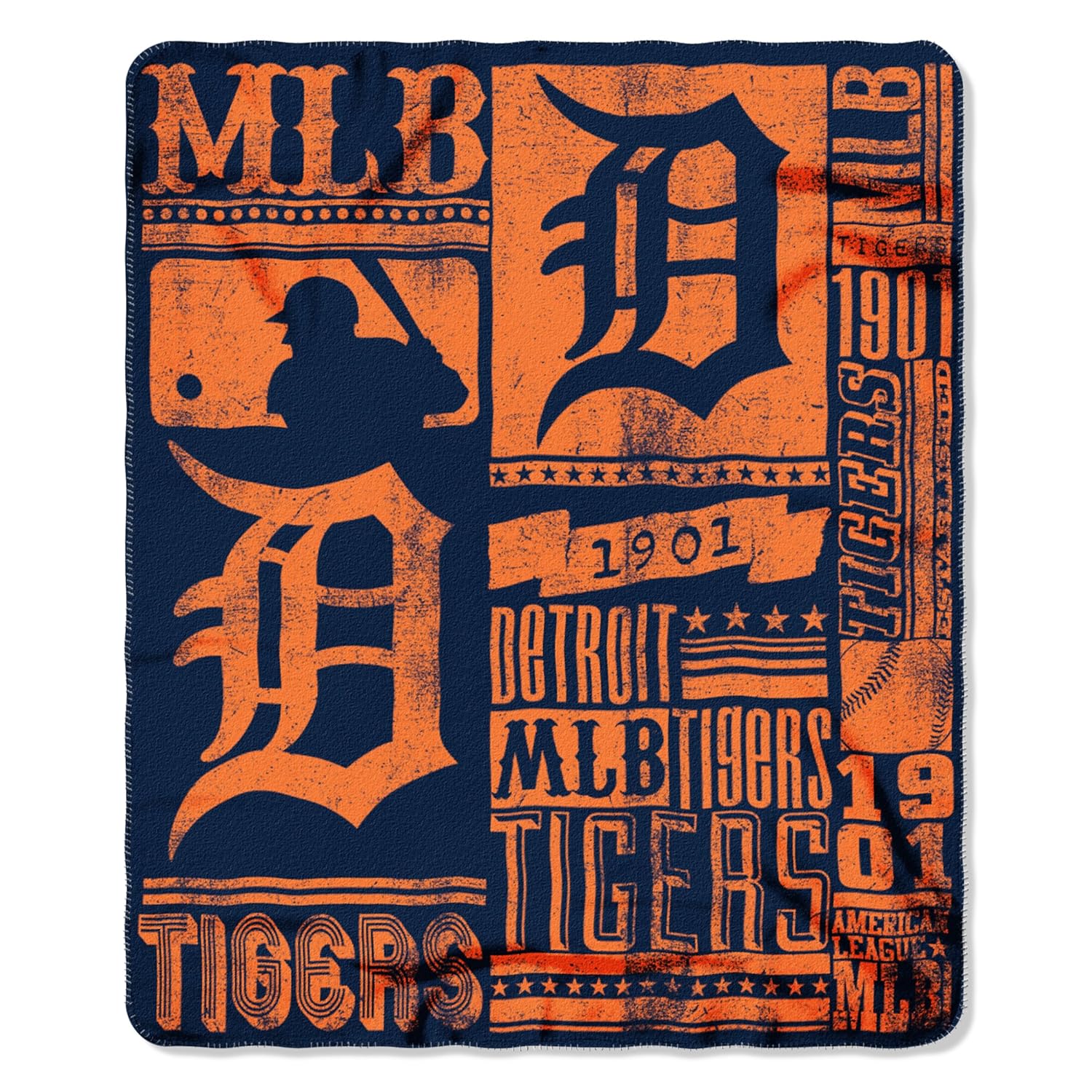 The Northwest Company MLB Detroit Tigers Strength Printed Fleece Throw 50 inch by 60 inch