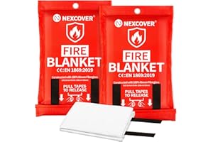 NEXCOVER Fire Blanket - Fire Blankets Emergency for Home, Flame Retardant Blanket Fire Safety Protective Cover, Fire Suppression Fire Extinguisher Blanket for Kitchen,Car,Office,Fireplace,Grill,BBQ