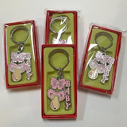 Amazon Com Yrp Gifts 12 Baby Shower Party Favors Girl Keychain