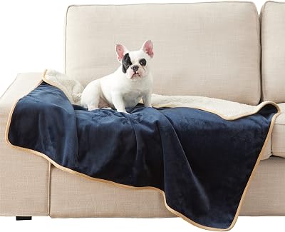 LE SURE Waterproof Dog Blanket 120x100cm Fleece Navy