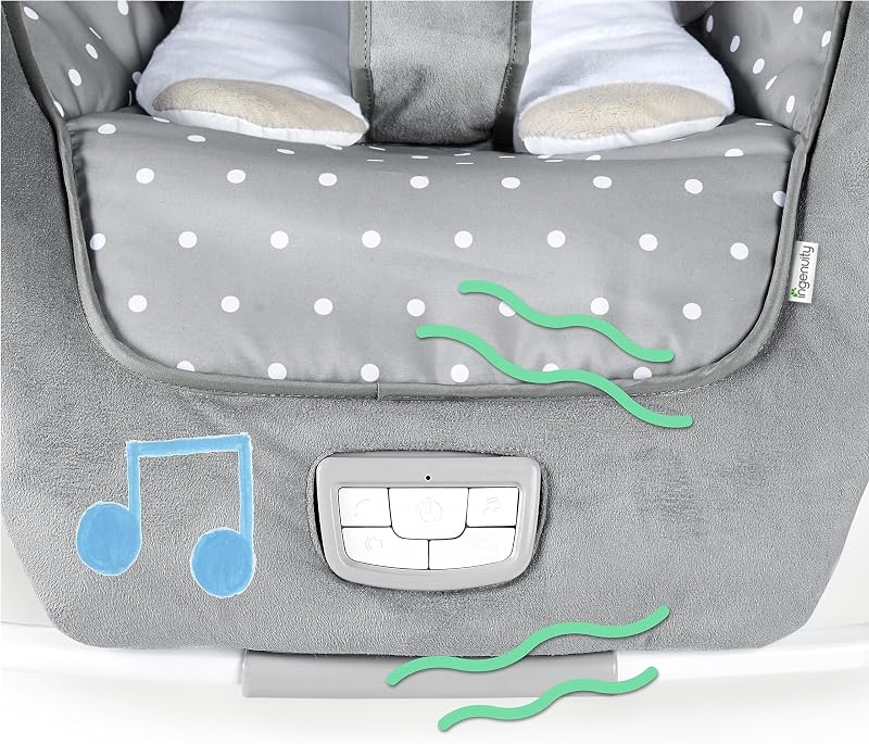 , Hamaca Mecedora para Bebés hasta 18 kg, Cuddle Lamb con vibraciones, arco de juego con 2 peluches, 12 melodías, 4 sonidos de naturaleza, volumen regulable, ergonómico.