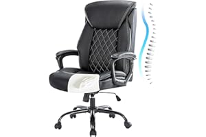 HESL Office Chair-Office Desk Chair,Computer Chair, Ergonomic Office Chair,Leather Office Chair, Executive Office Chair High Back,Comfy Desk Office Chair with Padded Armrests