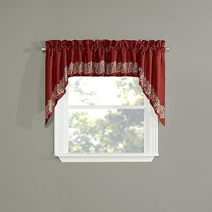 Renaissance Home Fashion MALL-BURGSWAG63 Swag Set, 102 x 63, Burgundy