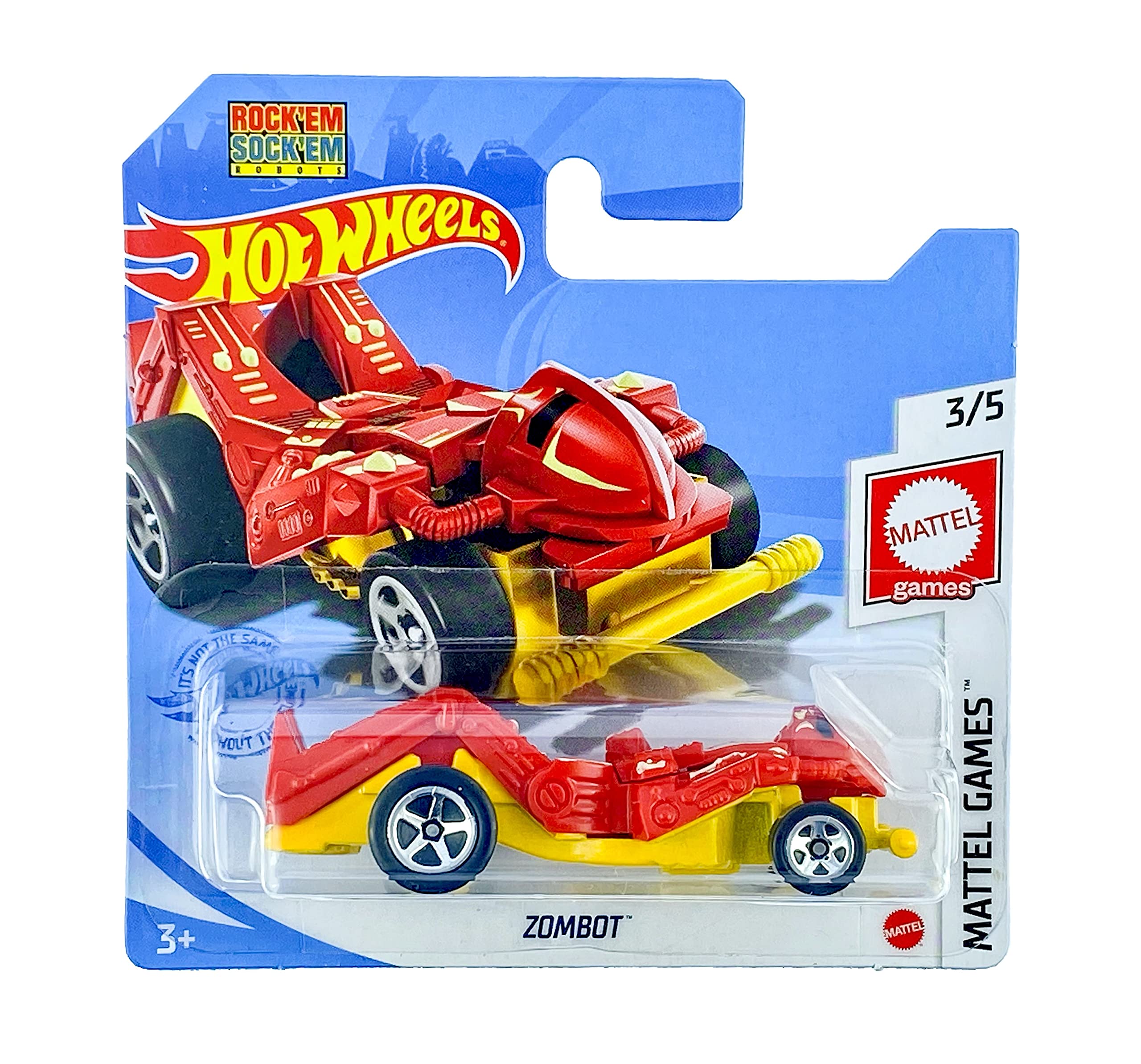 Hot Wheels Zombot (Red/Yellow) 3/5 Mattel Games 2021 - 46/250 (Short Card) GRY69
