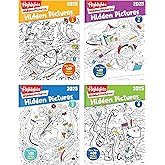 Highlights Hidden Pictures 2025 Activity Book Pack for Kids Ages 6 and Up, 4-Book Set of Travel-Friendly Screen Free Seek and Find Fun, Books Double as Coloring Books