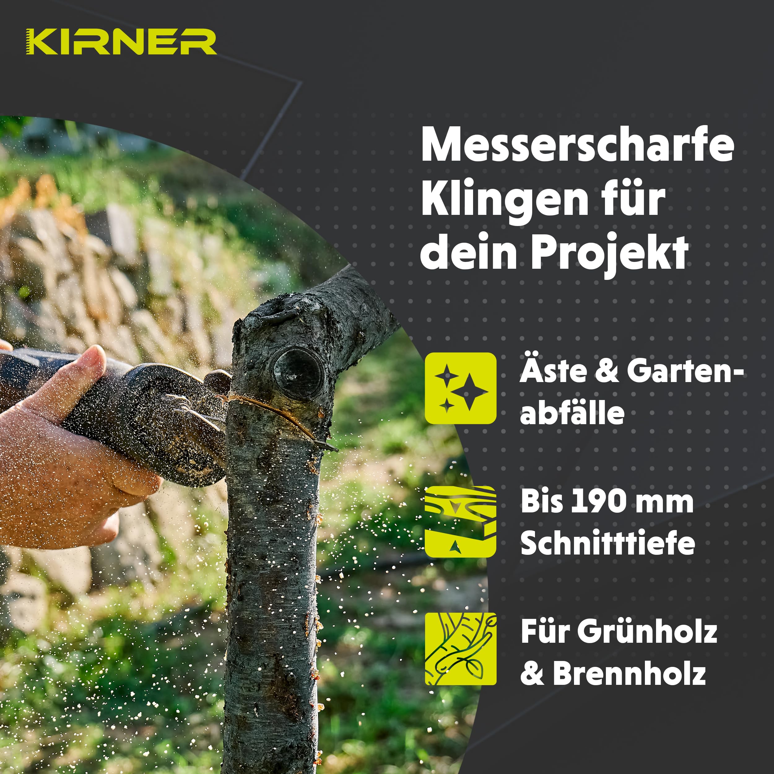KIRNER Säbelsägeblätter Grünholz & Äste 240mm [ Extrem Scharf & Langlebig ] 10er Pack Sägeblätter Säbelsäge für die Gartenarbeit - Reciprosägeblätter mit Universalaufnahme bis zu 190mm 2