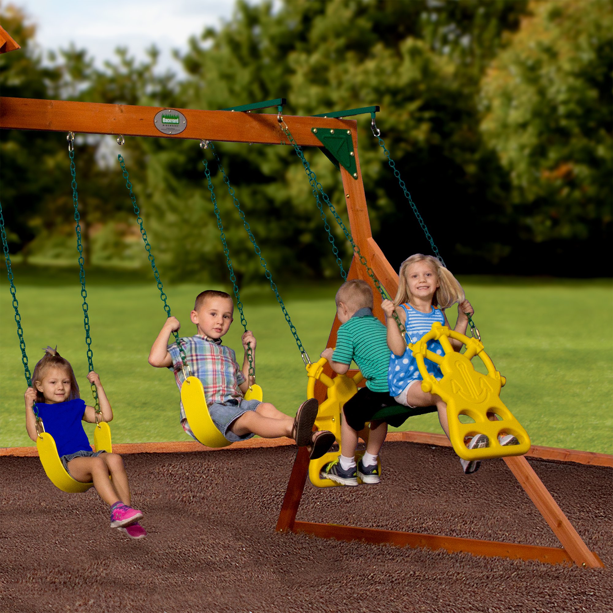 Backyard Discovery Atlantis All Cedar Wood Playset Swing Set on Galleon