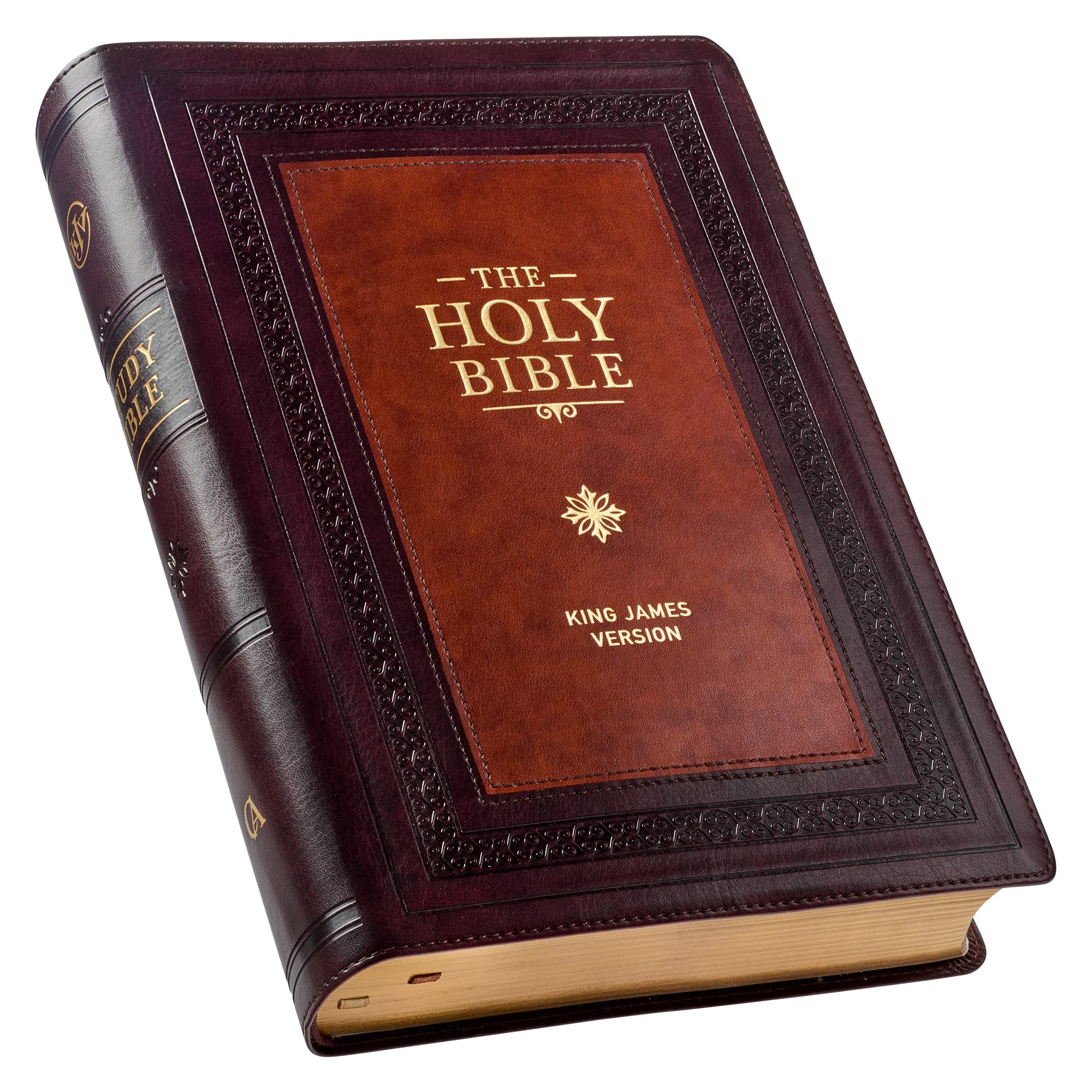 KJV Study Bible, Large Print King James Version Holy Bible, Thumb Tabs, Ribbons, Faux Leather Burgundy/Toffee Debossed (KJV Study Editions LP) KJV Study Bible, Large Print King James Version Holy Bible, Thumb Tabs, Ribbons, Faux Leather Burgundy/Toffee Debossed (KJV Study Editions LP) Imitation Leather