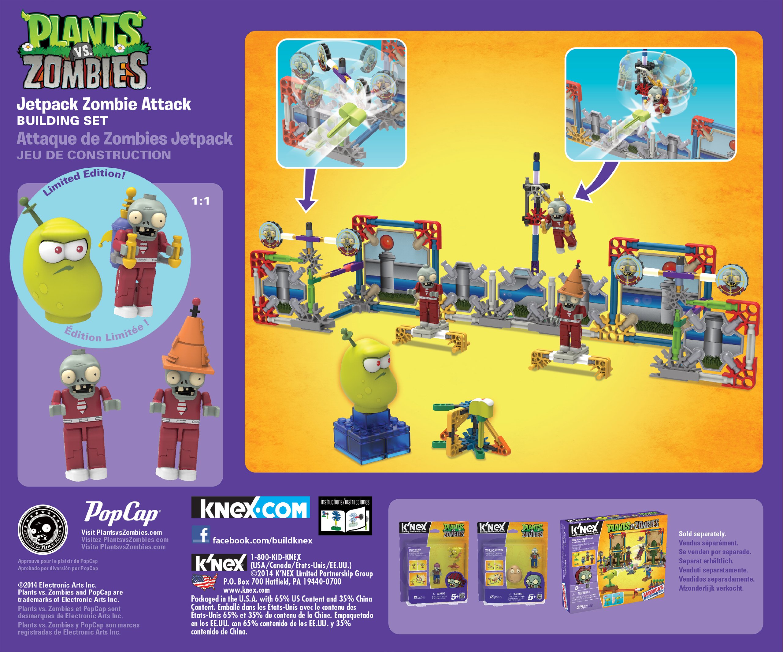 K'NEX Plants vs. Zombies Jetpack Zombie Attack Building Set Buy