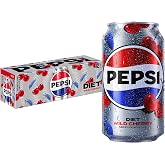Diet Pepsi Cola Soda Pop, Wild Cherry, 12oz Cans (12 Pack)