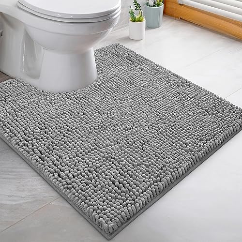 LuxUrux Toilet Rugs U Shaped Washable, Bathroom Toilet Mat, Extra