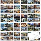 Condinas 63pcs National Park Theme Postcards U.S. -Travel Landscape Postcard Decor Gift With Mailing Side - 4" x 6" Cards
