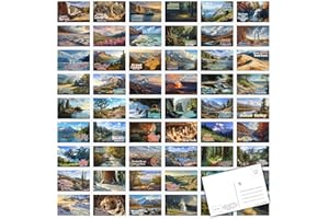 Condinas 63pcs National Park Theme Postcards U.S. -Travel Landscape Postcard Decor Gift With Mailing Side - 4" x 6" Cards