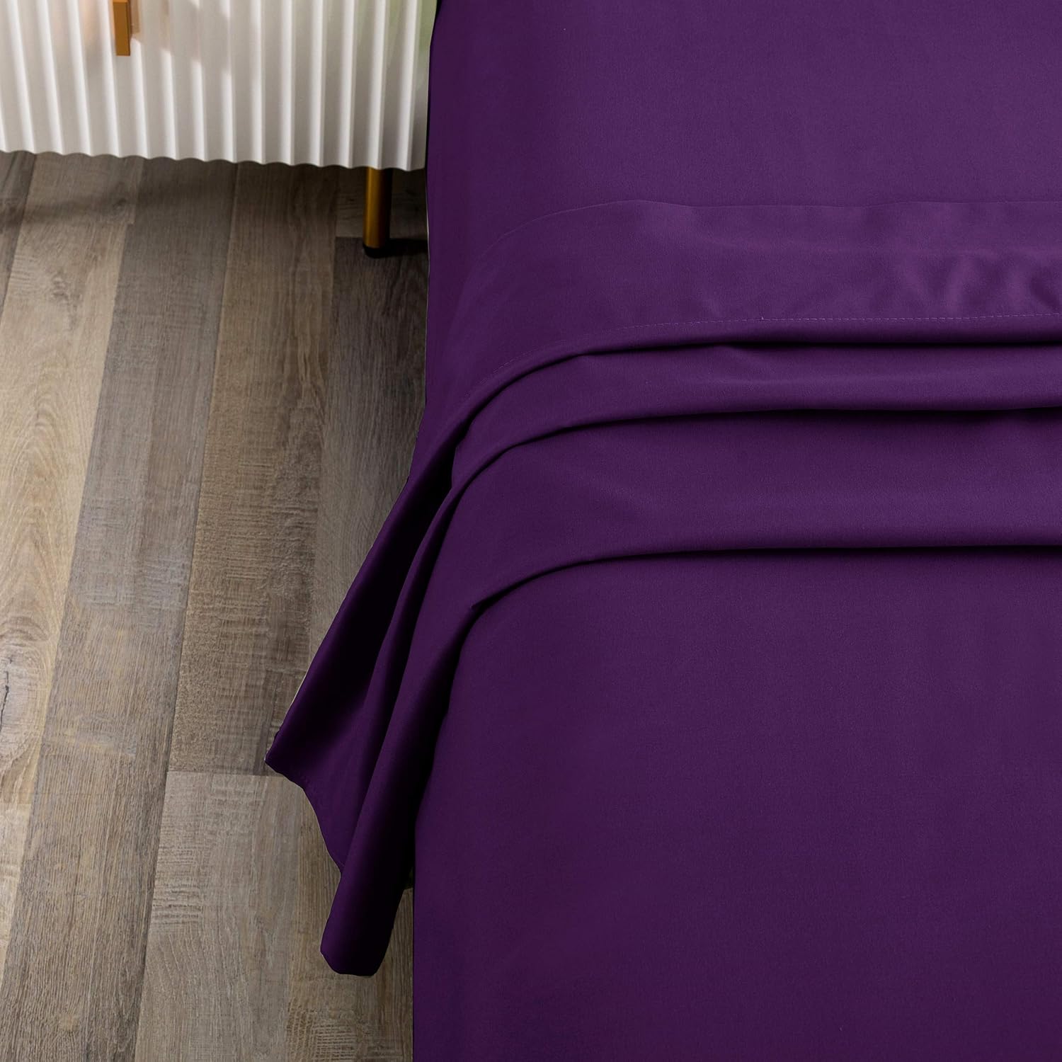 Sfoothome Top Sheet Single - Premium 1500 Ultra-Soft Collection - Wrinkle Resistant, Easy Care (Queen, Purple): Home & Kitchen
