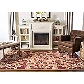SAFAVIEH Anatolia Collection Area Rug - 9'6" x 13'6", Burgundy & Sage, Handmade Traditional Oriental Wool, Ideal for High Tra