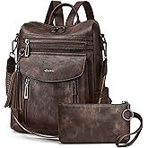 Shrrie Backpack Purse for Women Fashion Leather Backpack Purse Designer Travel Backpack Convertible Shoulder Bag with Wristlet for Work College