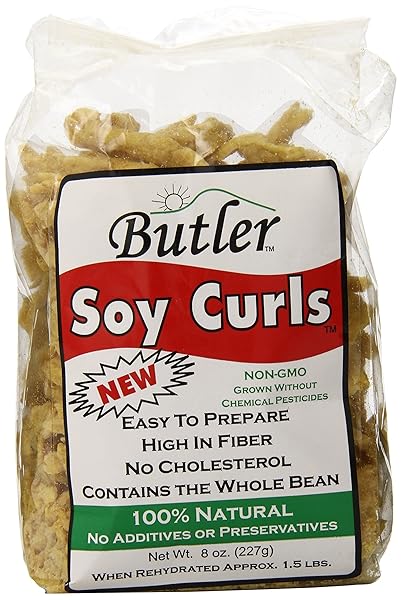 BUTLER FOODS SOY CURLS, 8 OZ