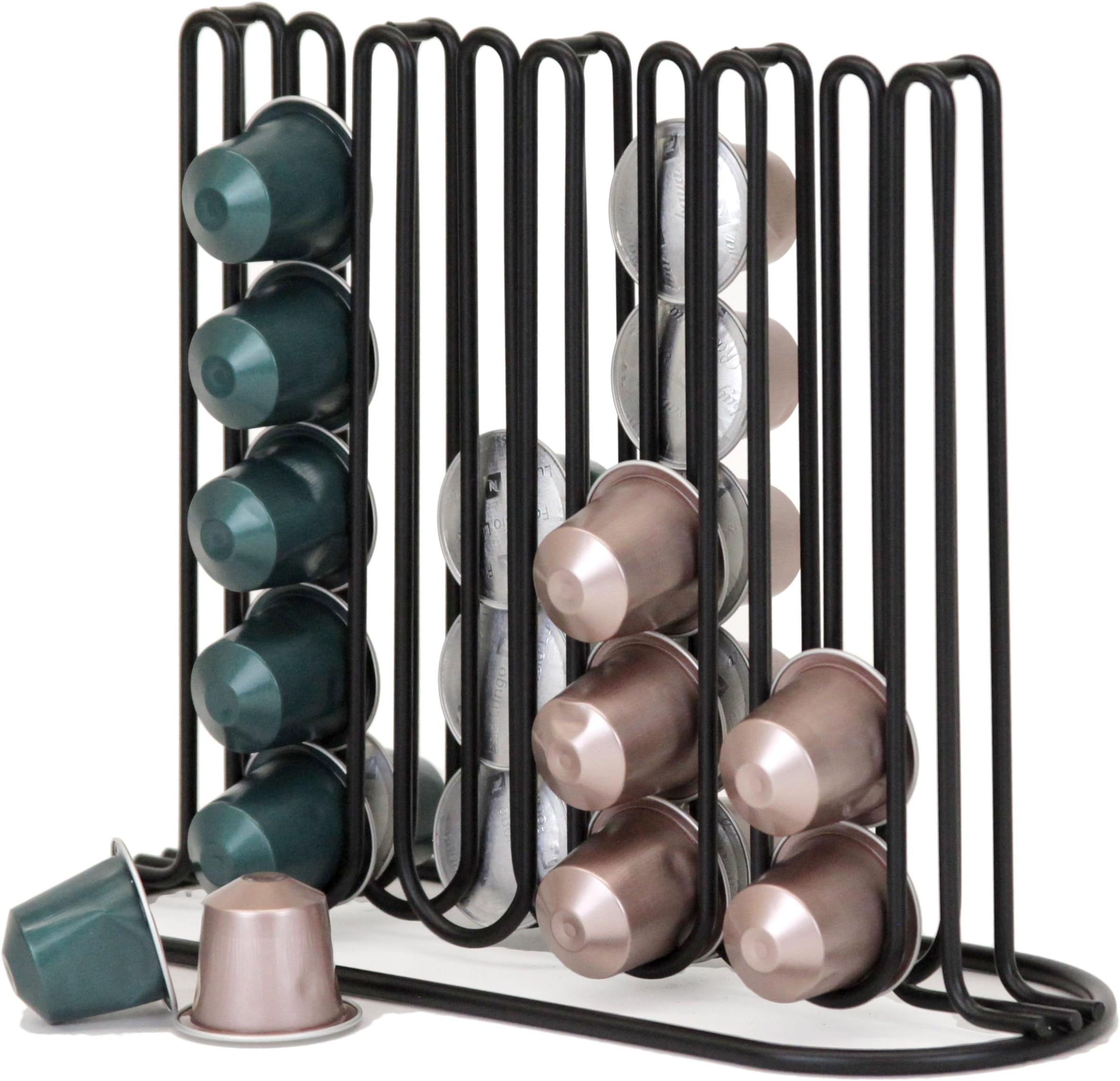 Slim and Sleek Coffee Pod Holder and Organizer for 40 Coffee Pods for Nespresso and Creamer Pods