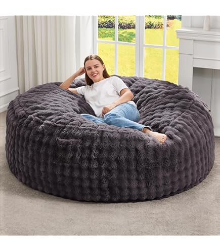 Amazon.com: Jaxx Grand Lounger 7 Foot Bean Bag Sofa - Luxe Faux