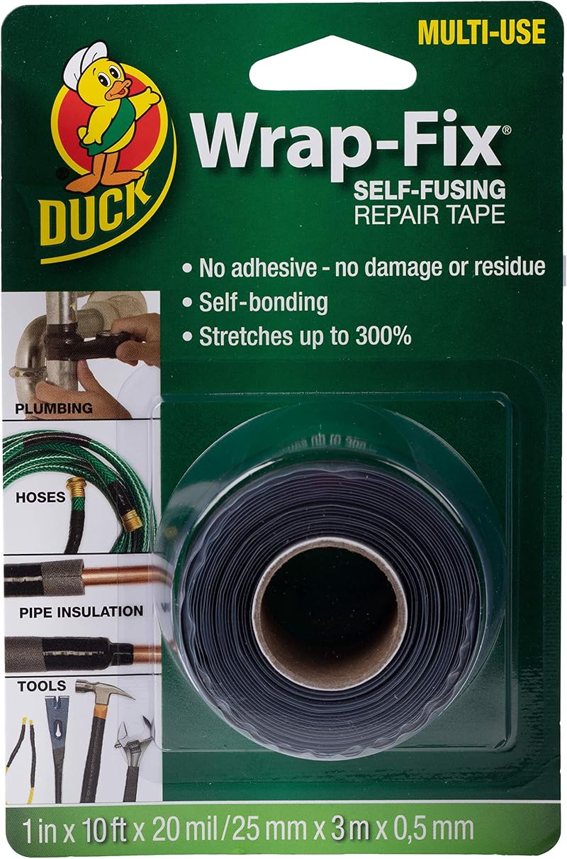 Duck Tape Wrap-Fix Self Fusing Repair Tape 25mm x 3m Black