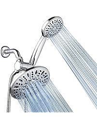 AquaDance 7" Premium High Pressure 3-way Rainfall Shower Combo for the Best of Both Worlds - Enjoy Luxurious 6-setting Rain Showerhead and 6-setting Hand Held Shower Separately or Together!-3328