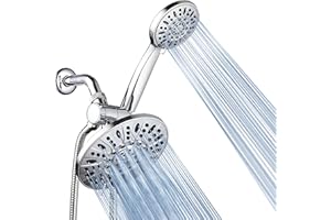 AquaDance 7" Premium High Pressure 3-Way Rainfall Combo for The Best of Both Worlds - Enjoy Luxurious Rain Showerhead and 6-Setting Hand Held Shower Separately or Together - Chrome Finish - 3328