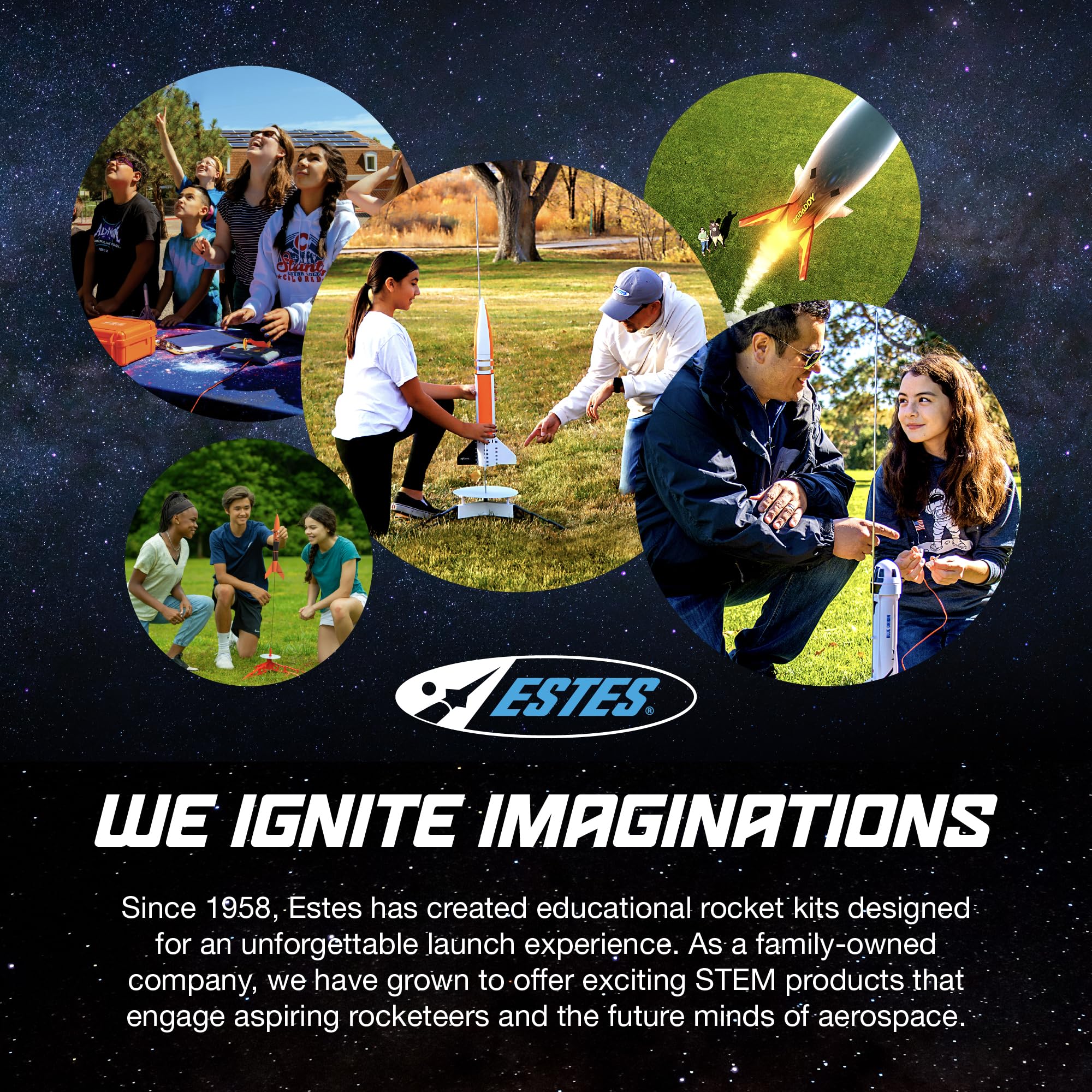 Estes 816 Luna Bug Rocket-Building Kit, Intermediate Mini Flying-Rocket-Model Kit for Ages 10+